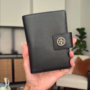 Tory Burch Black Leather Passport Holder